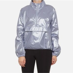 Under Armour Storm Jacket women’s Packable lightweight blue metallic Rain M NWT